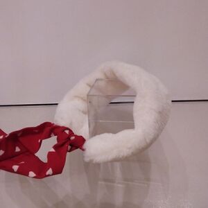 White Faux-Fur Headbands 